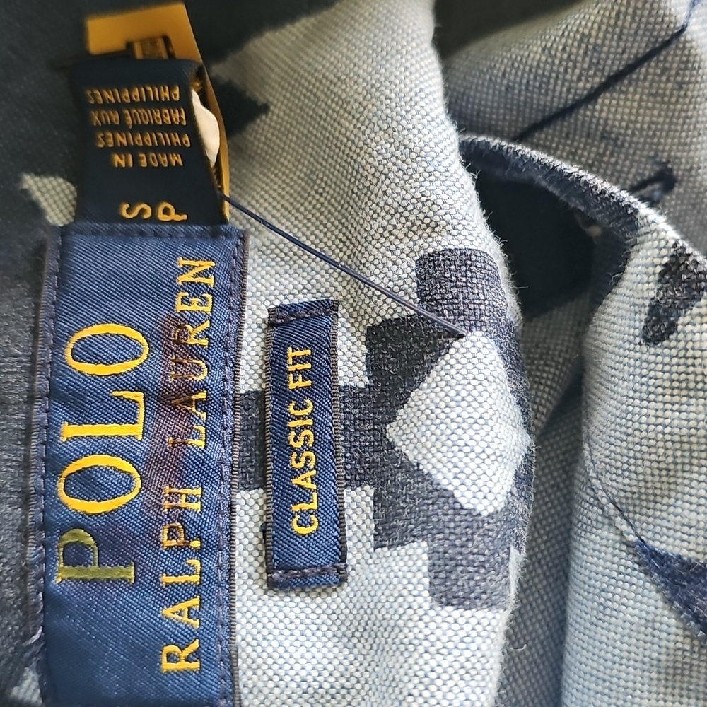 Ralph Lauren Navy Geometric Classic Fit Shirt - Picture 6 of 7